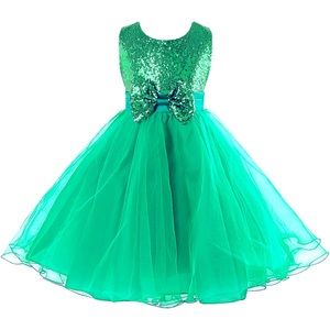 Emerald Sequined Princess Dress